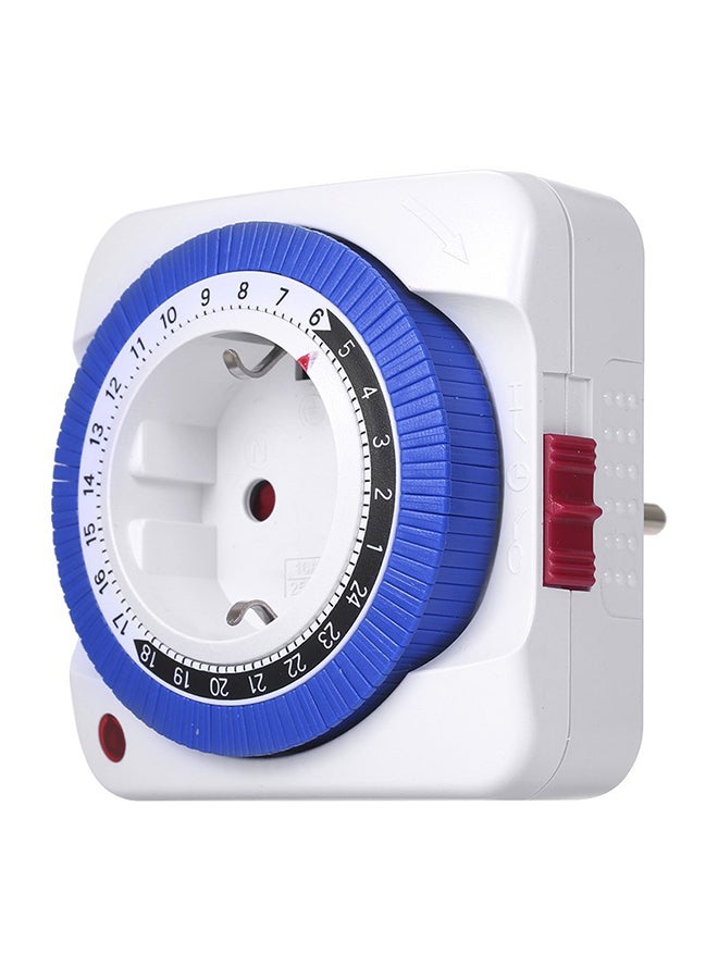 Plug-In Timer Mechanical Switch White/Blue 3.15 x 3.15inch  - Image 1