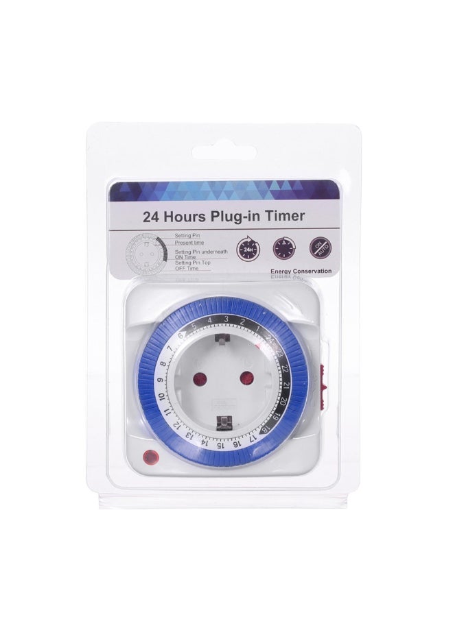 Plug-In Timer Mechanical Switch White/Blue 3.15 x 3.15inch  - Image 5