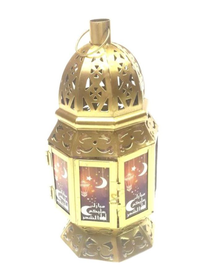 فانوس إضاءة للتعليق بتصميم رمضان كريم ذهبي 20x10سم