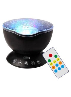 USB Ocean-Wave Projector Light With Remote Control Black 13cm