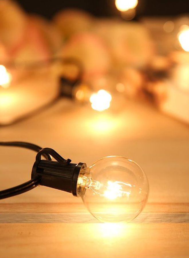 تومشاين طقم شريط إضاءة LED للتعليق في الأماكن الخارجية مكون من 25 مصباحا أسود/شفاف 24سم  - Image 4