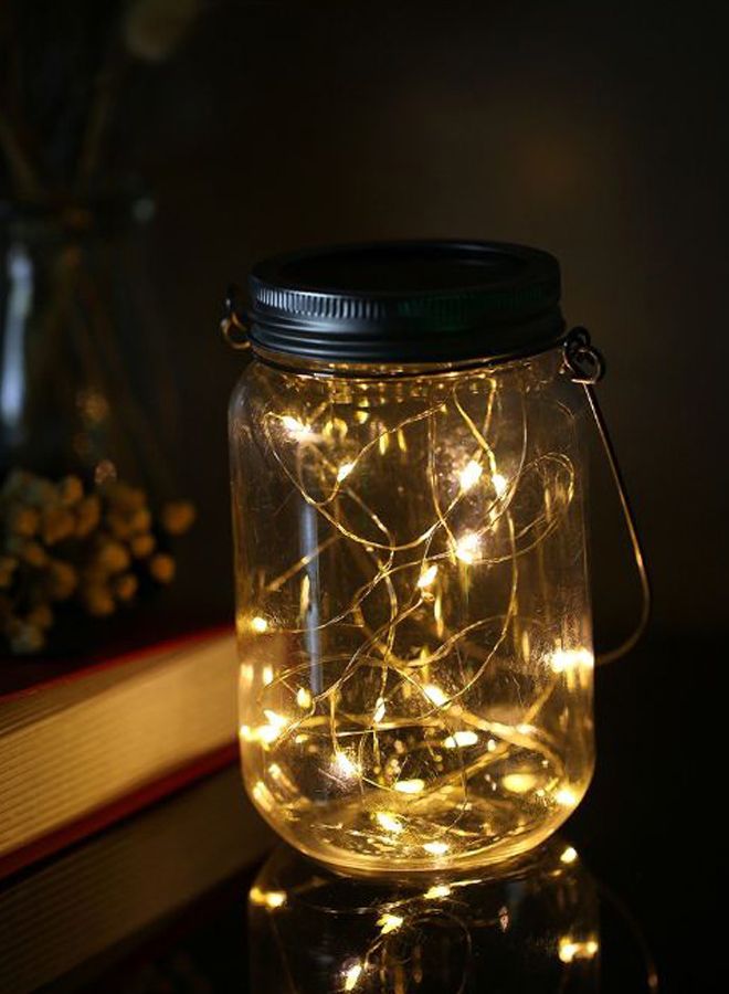 Solar Starry Fairy Jar Outdoor Light Sliver/Black 15cm - v1592682043/N38689416A_3