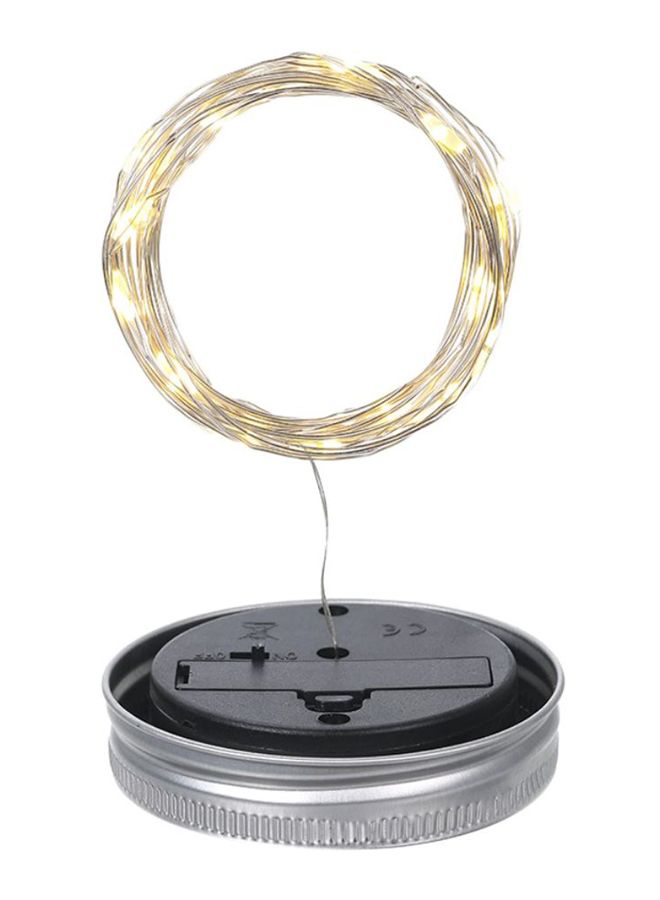 ماسون مصباح للأماكن الخارجية بتصميم جنية مليئة بالنجوم ويعمل بالطاقة الشمسية فضي/أسود 15سم - Image 1