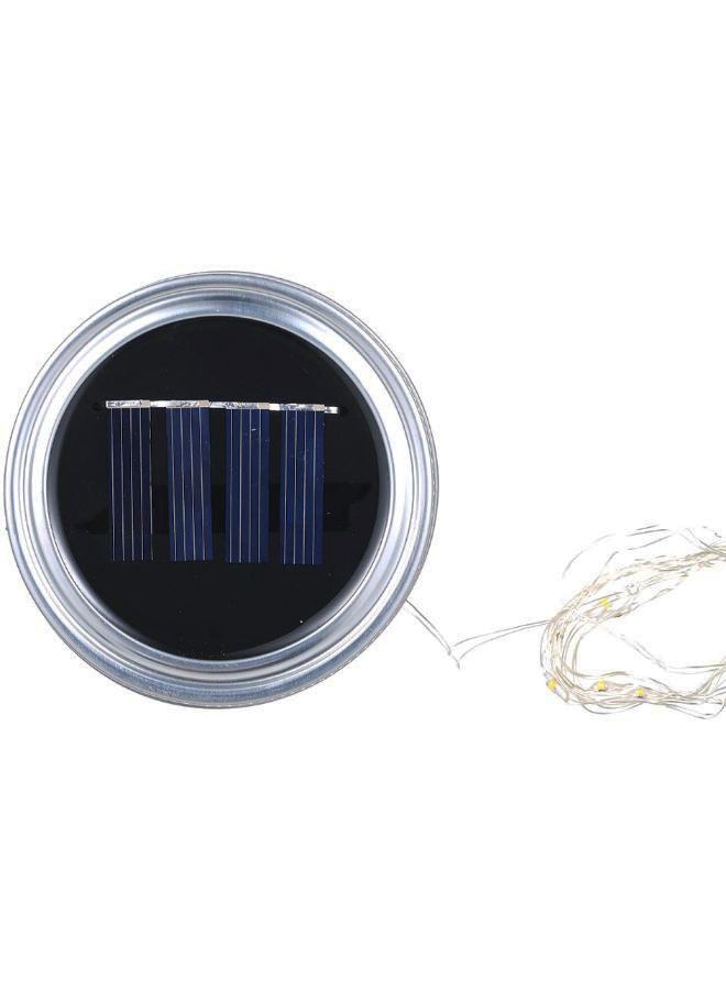 ماسون مصباح أضواء زينة بتأثير نجوم بتصميم مرطبان للأماكن الخارجية يعمل بالطاقة الشمسية فضي/أسود 15سم - Image 2