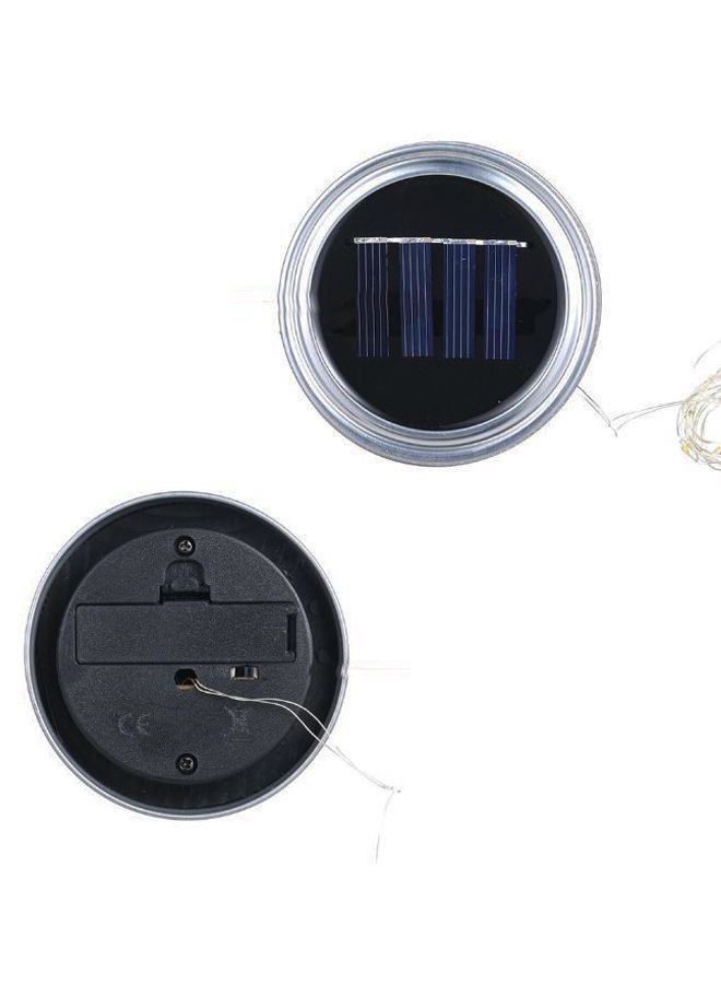 ماسون مصباح للأماكن الخارجية بتصميم جنية مليئة بالنجوم ويعمل بالطاقة الشمسية فضي/أسود 15سم - Image 4