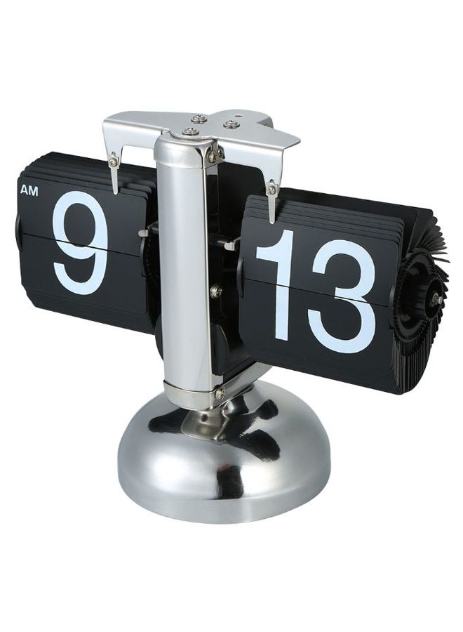 Small Scale Retro Flip Over Table Clock Black/Silver 27.5centimeter - Image 2