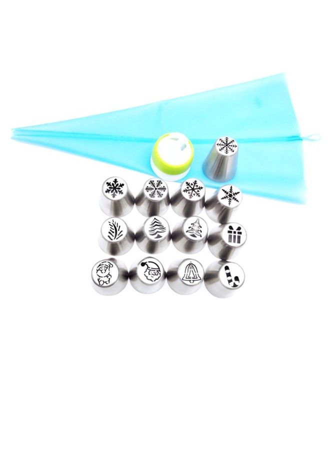 15-Piece Russian Icing Piping Nozzles Set Multicolour  - Image 2