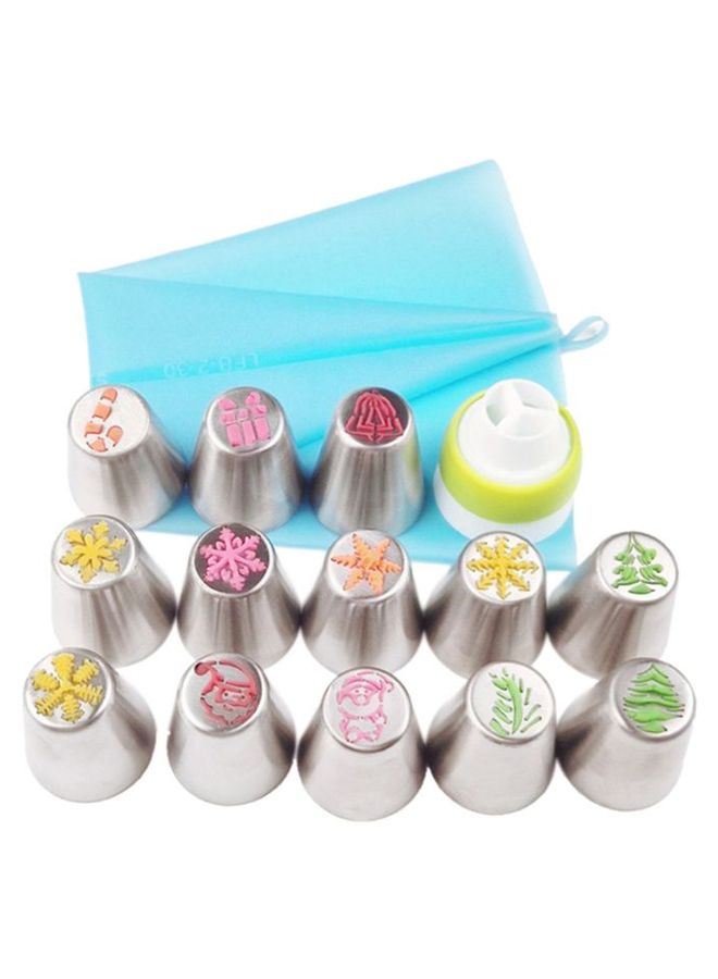 15-Piece Russian Icing Piping Nozzles Set Multicolour  - Image 1