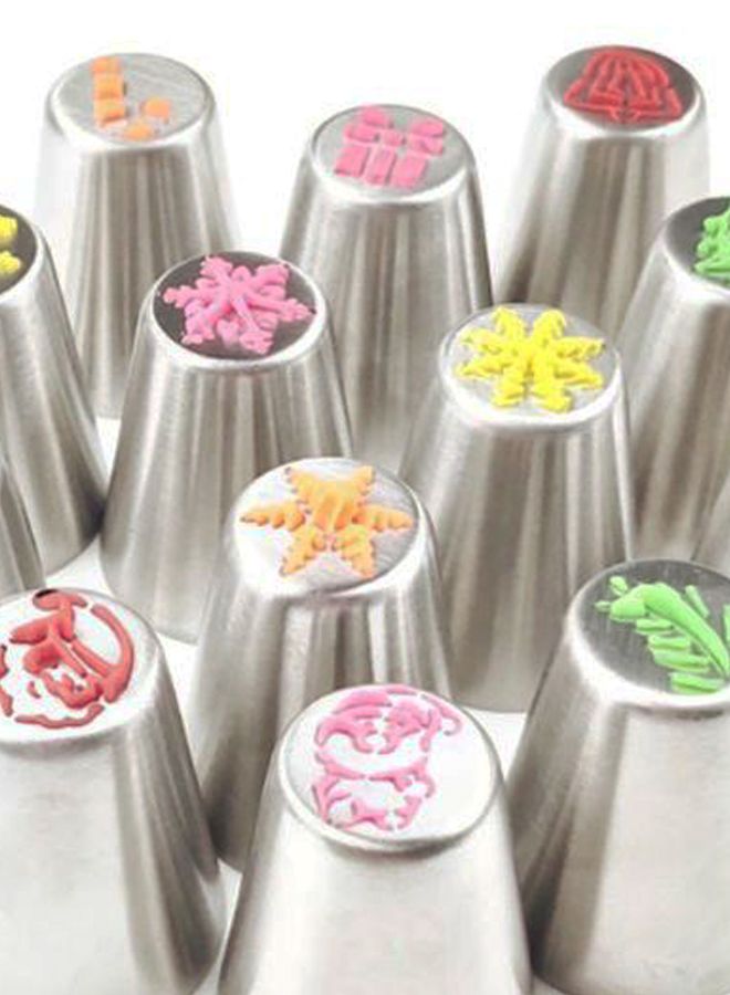 15-Piece Russian Icing Piping Nozzles Set Multicolour  - Image 3