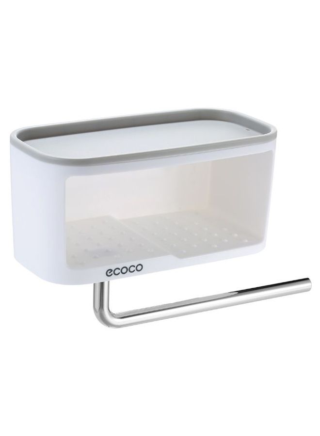 ecoco Wall Mounted Bathroom Storage Oraganizer White 20.5cm - Image 1