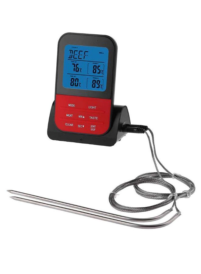 ميزان حرارة رقمي للطهي والشوي أسود/أحمر 19سم - Image 1