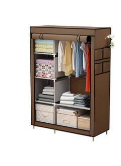 Portable Canvas Fabric Wardrobe Organizer Brown 105x170x45cm - v1592714973/N38650445A_4