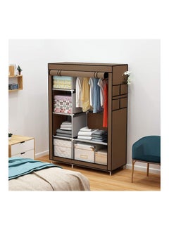 Portable Canvas Fabric Wardrobe Organizer Brown 105x170x45cm - v1592714973/N38650445A_5