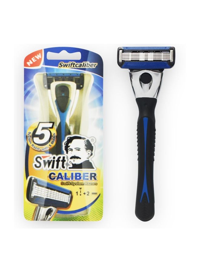 Swift 5 Blade Caliber System Shaving Razor Black/Blue/Silver  - Image 3
