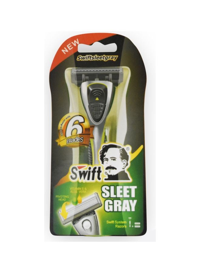 Swift 6-Blade Shaving Razor Grey/Black/Green  - Image 3