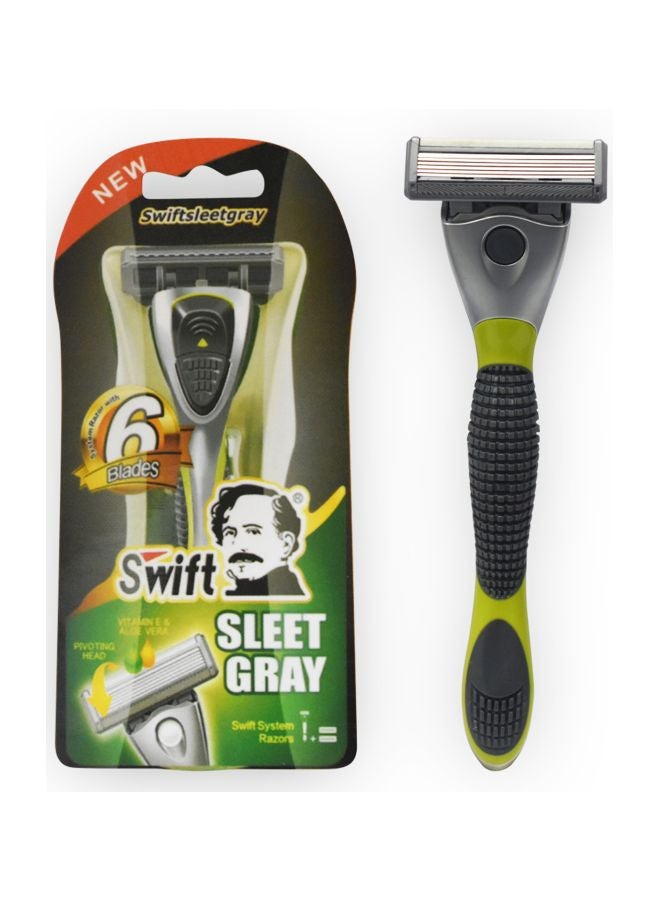 Swift 6-Blade Shaving Razor Grey/Black/Green  - Image 2