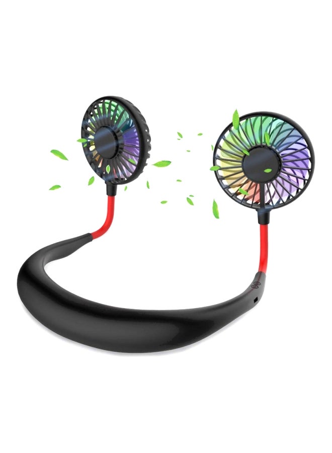 مروحة صغيرة للرقبة قابلة للشحن بمنفذ USB. LSKC0111-2 أسود/أحمر - Image 3
