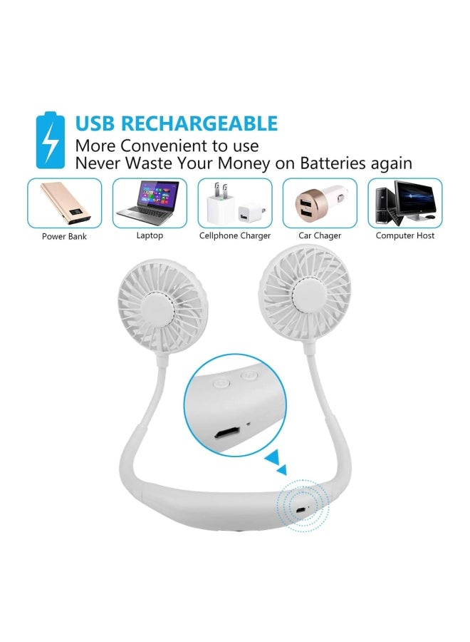 مروحة صغيرة للرقبة قابلة للشحن تعمل بمنفذ USB بقدرة 1.2 وات LSKG0114-1 أبيض - Image 2