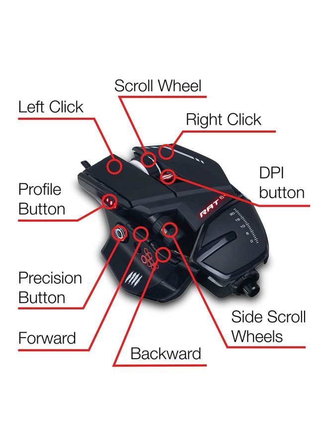 Mad Catz - R.A.T. 6+ Wired Optical Gaming Mouse Black - Image 1