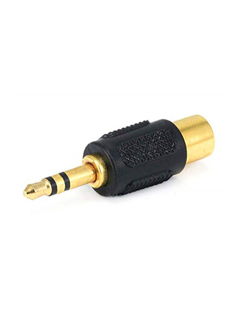 محول بمقبس ستيريو إلى مقبس RCA مطلي بالذهب أسود/ذهبي