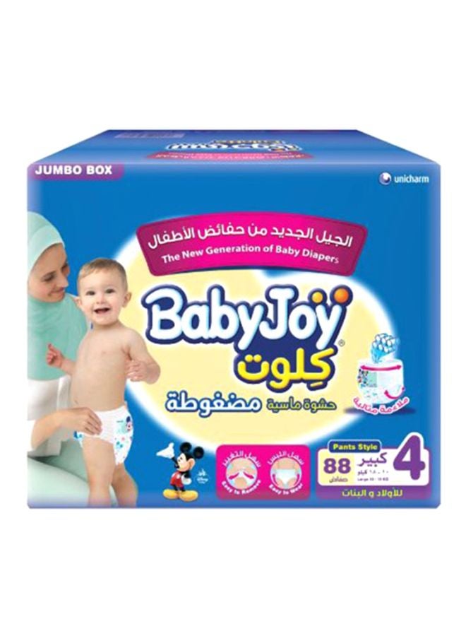 BabyJoy Culotte, Size 4, Large, 10-18 kg, Jumbo Box, 88 Diaper Pants - Image 1