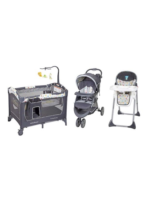 EZ Ride 5 Stroller With Nursery Center And High Chair - Grey/White