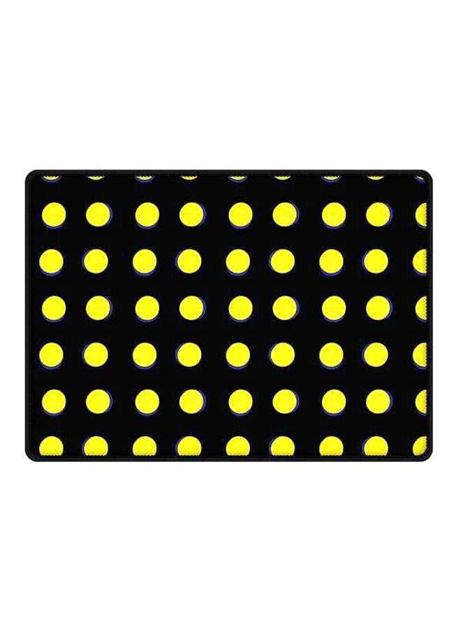 Stylizedd Yellow Dots Mouse Pad With Non Slip Rubber Base Black/Yellow