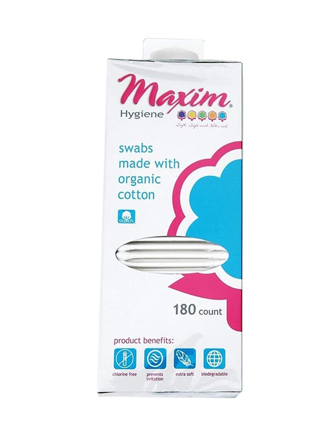 Maxim 180-Piece Organic Cotton Swabs - Image 1