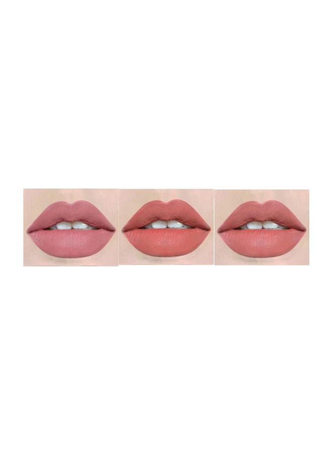 TEAYASON 3-Piece Matte Velvet Lipstick Pink - Image 3