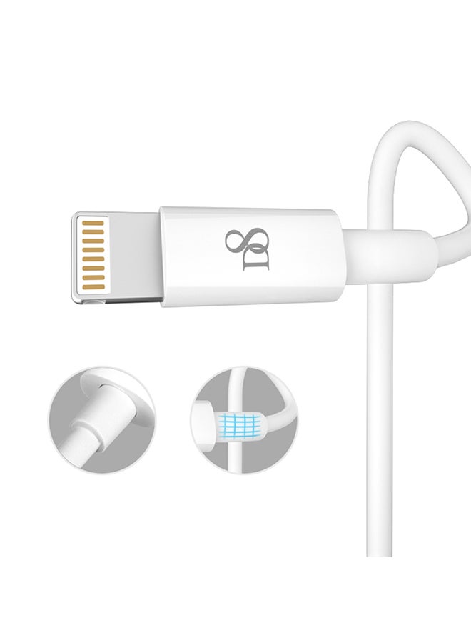 PVC Braided Micro USB Fast Charging Data Cable For Apple iPhone White - Image 3