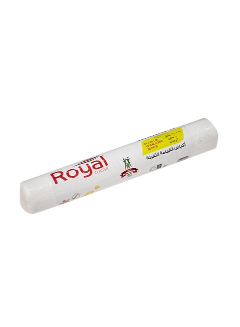 30-Piece Trash Bag White 54x60meter