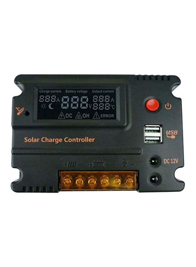 Generic Solar Charge Controller With Dual USB Port Black 