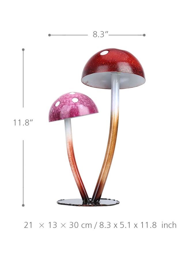 TOOARTS Indoor And Outdoor Decoration Mushroom Ornament Red/Gold/White 8.3x11.8inch - Image 2