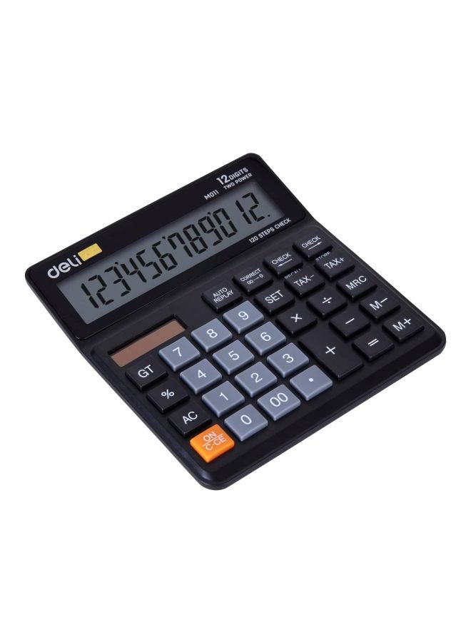 Deli Dual Power Digital Calculator Black - Image 2