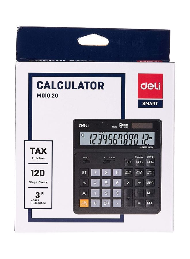 Deli Dual Power Digital Calculator Black  - Image 2