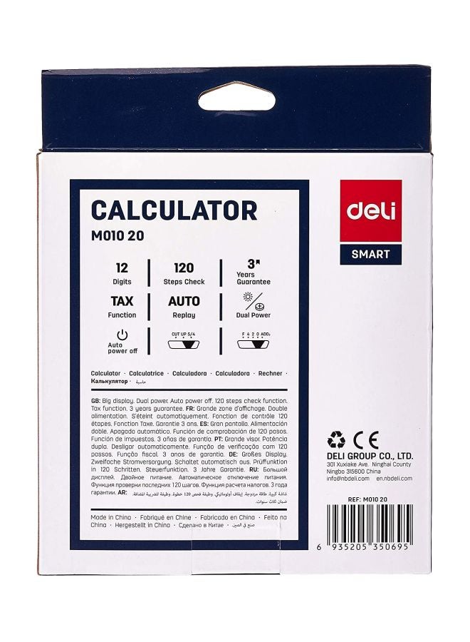 Deli Dual Power Digital Calculator Black  - Image 3
