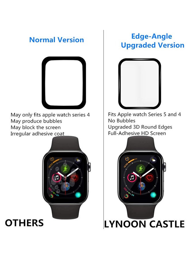 Foxcon 3-Piece Tempered Glass Screen Protector 3D For Apple Watch 5/4 Clear - Image 2