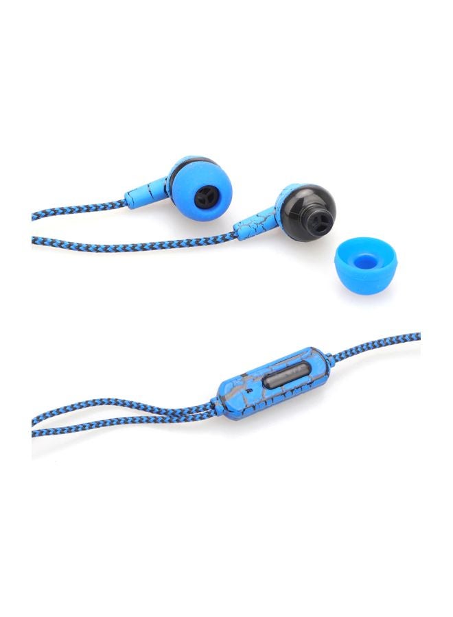 Wired In-Ear Earphones With Mic Blue/Black - Image 2