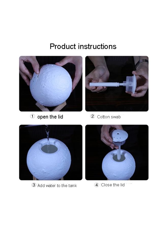 Ximi 3D Moon LED Lamp Humidifier 3.5W White/Beige  - Image 5