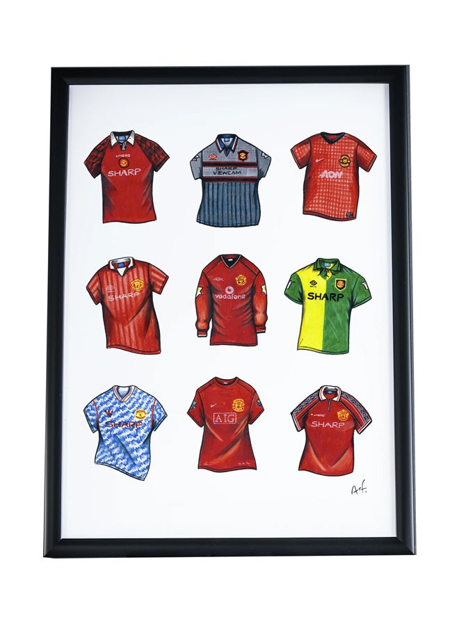 Boomah Accessories Manchester United Classic Jersey Poster With Frame Green/Red/Blue 30x40cm