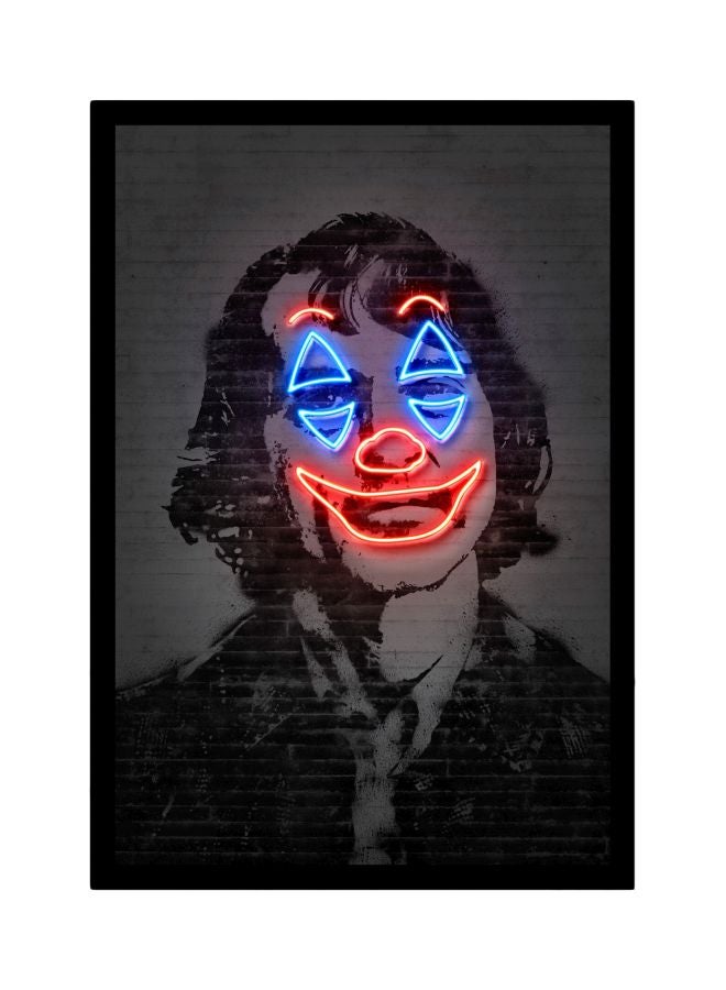 Boomah Accessories Joker Movie Neon Art Poster With Frame Black/Grey/Blue 30x40centimeter 