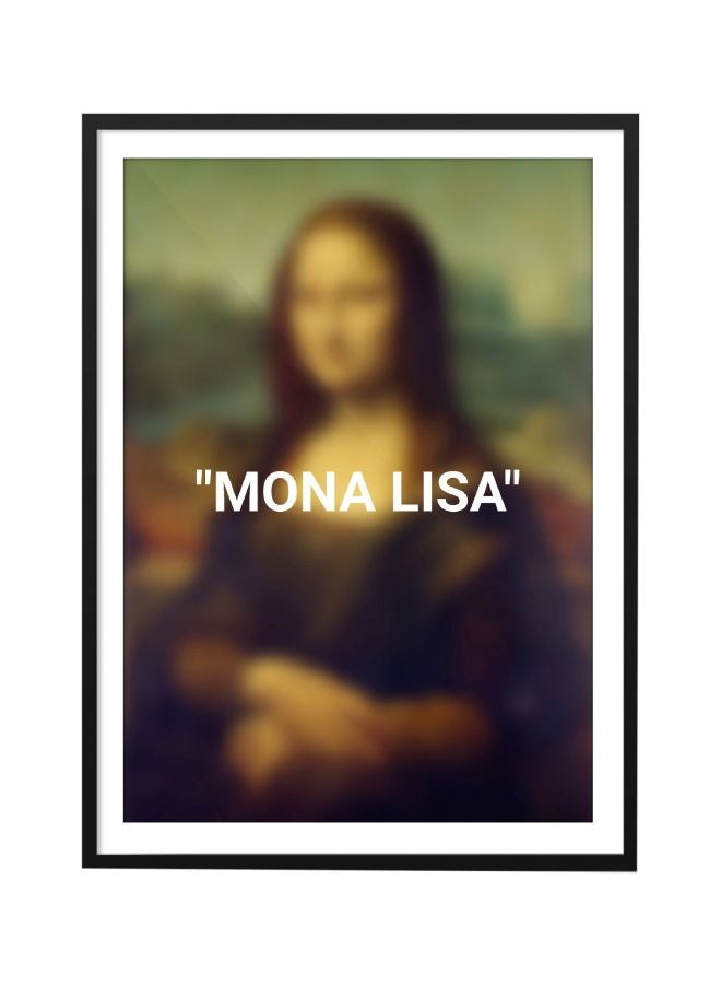 Blurred Mona Lisa Art Poster With Frame Multicolour 30x40cm