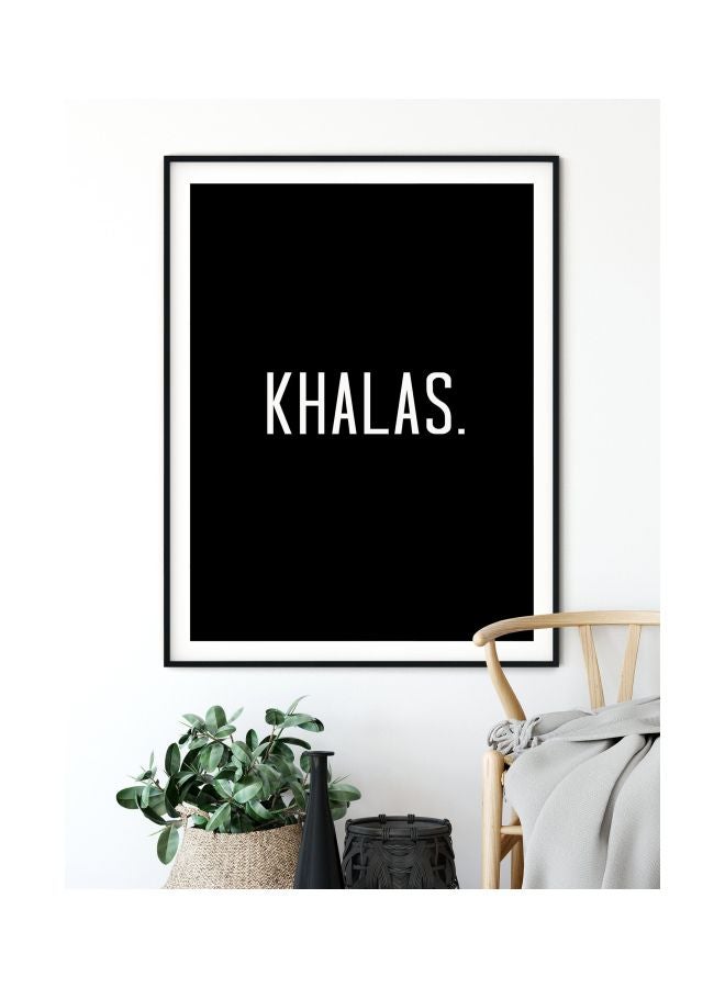 Boomah Accessories Khalas Printed Poster With Frame Black/White 30x40centimeter 