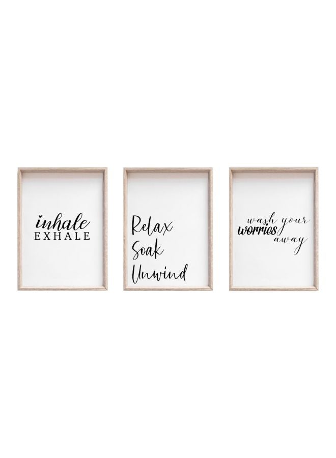 Boomah Accessories 3-Piece Framed Poster Set White/Black/Beige 21x30centimeter