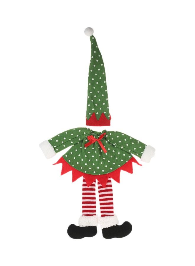 Christmas Bottle Cover Green/Red/White 16x16x2cm - Image 1