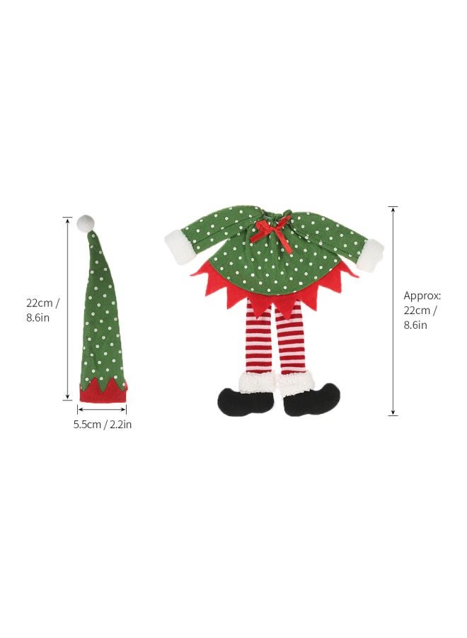 Christmas Bottle Cover Green/Red/White 16x16x2cm - Image 2