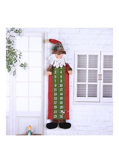 Christmas Advent Calendar Green/Red/White 23x90cm