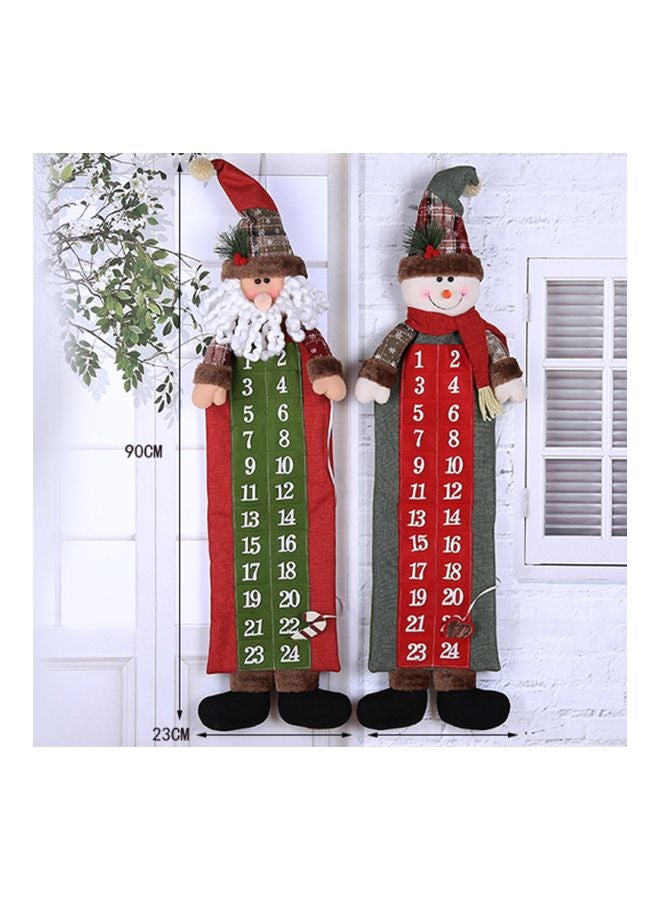Christmas Advent Calendar Green/Red/White 23x90cm