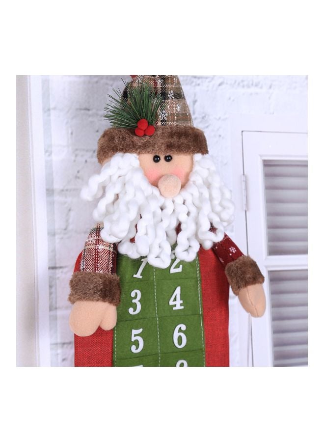 Christmas Advent Calendar Green/Red/White 23x90cm