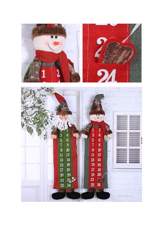 Christmas Advent Calendar Green/Red/White 23x90cm